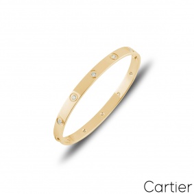 Cartier Rose Gold Full Diamond Love Bracelet Size 18